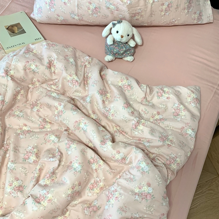 91家纺网 家纺一手货源 找家纺 源启生活 2025新款A类全棉双层纱四件套 时光里