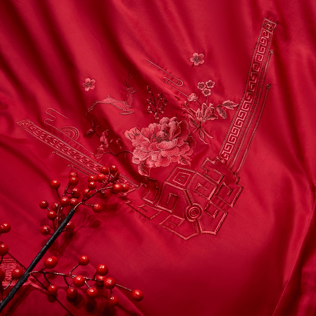 91家纺网 家纺一手货源 找家纺 浩情国际婚庆供货中心 2026新款100%全棉长绒棉纯棉婚庆四件套结婚刺绣六件套多件套长期供货 十里红妆