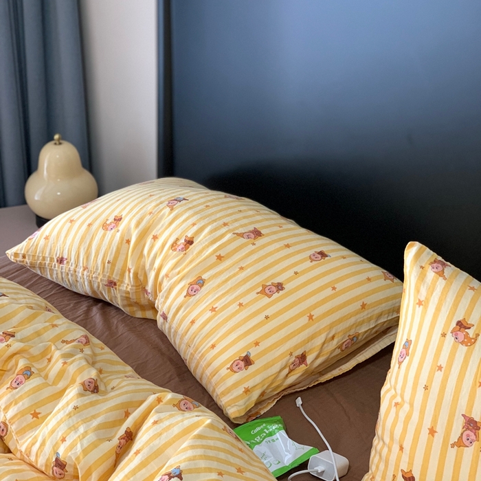 91家纺网 家纺一手货源 找家纺 源启生活 2025新款A类全棉双层纱四件套 晚安小星星