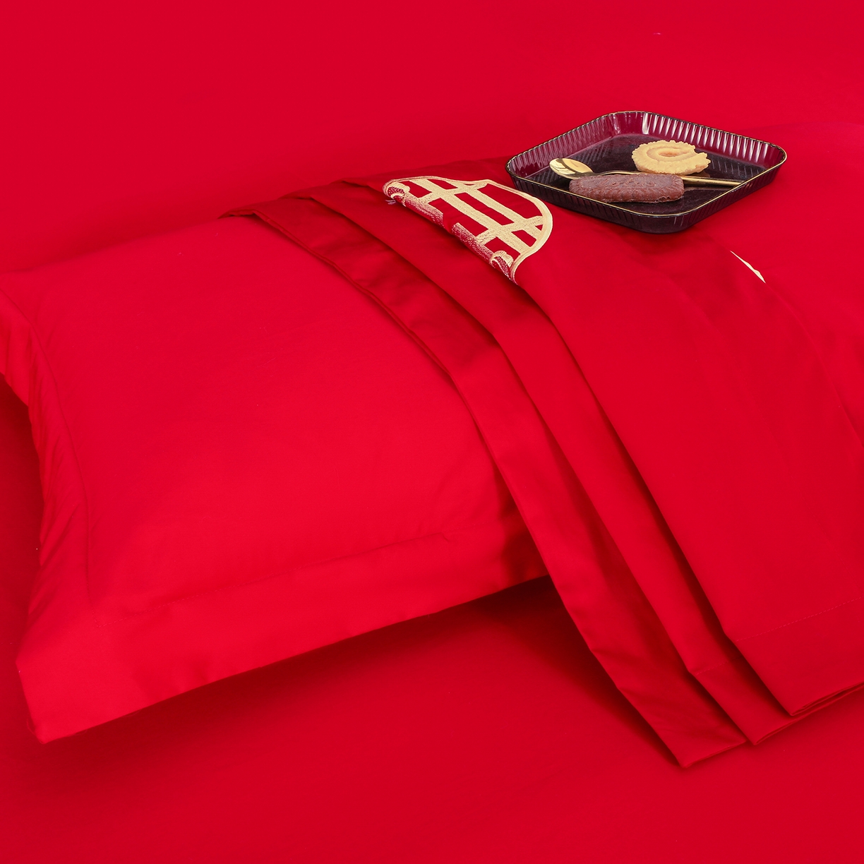 91家纺网 家纺一手货源 找家纺 浩情国际婚庆供货中心 2026新款100%全棉长绒棉纯棉婚庆四件套结婚刺绣六件套多件套长期供货 皇家婚礼-金