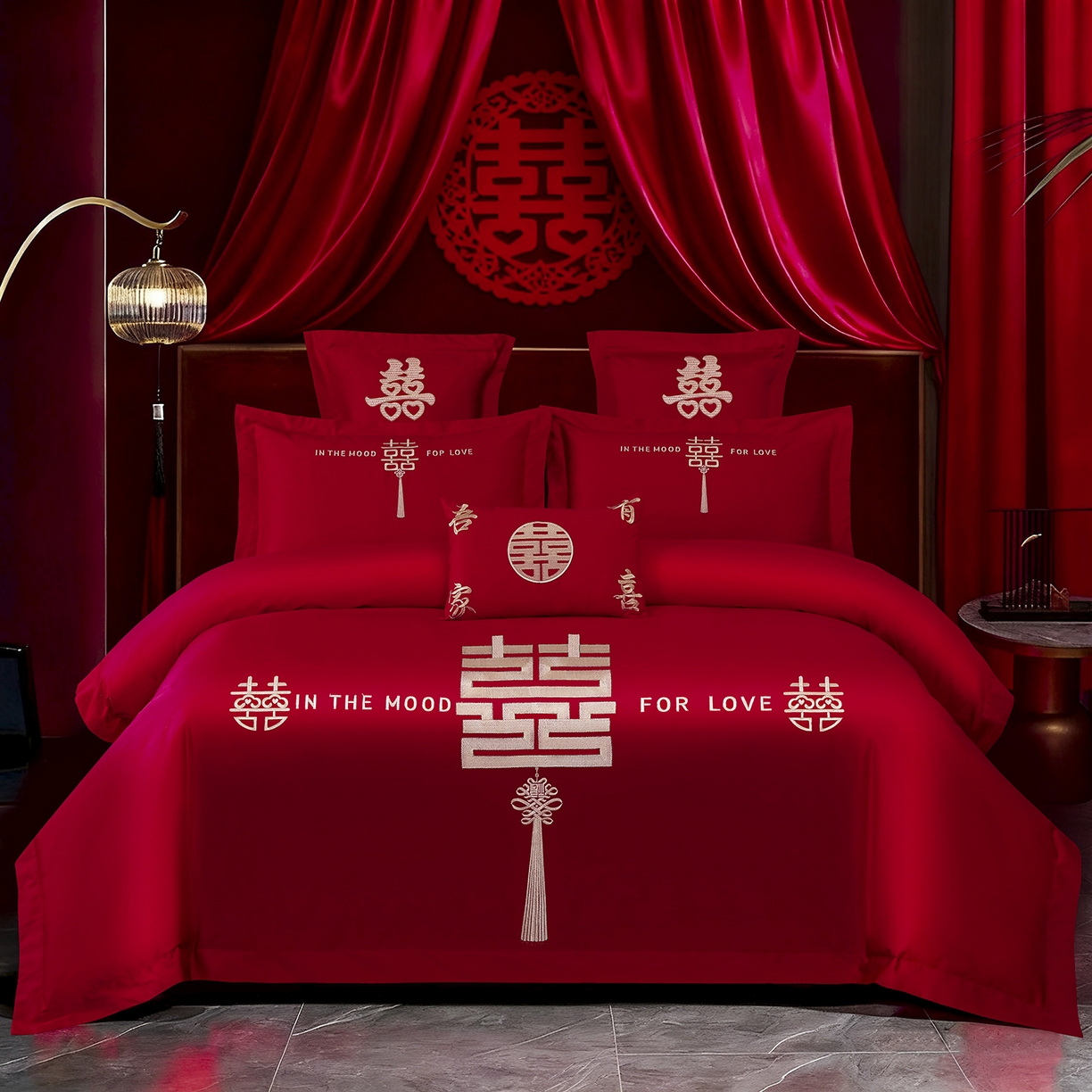 91家纺网 家纺一手货源 找家纺 （总）浩情国际婚庆供货中心 2026新款100%全棉长绒棉纯棉婚庆四件套结婚刺绣六件套多件套长期供货