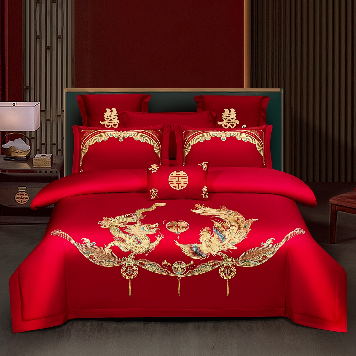 91家纺网 家纺一手货源 找家纺 （总）浩情国际婚庆供货中心 2026新款100%全棉长绒棉纯棉婚庆四件套结婚刺绣六件套多件套长期供货