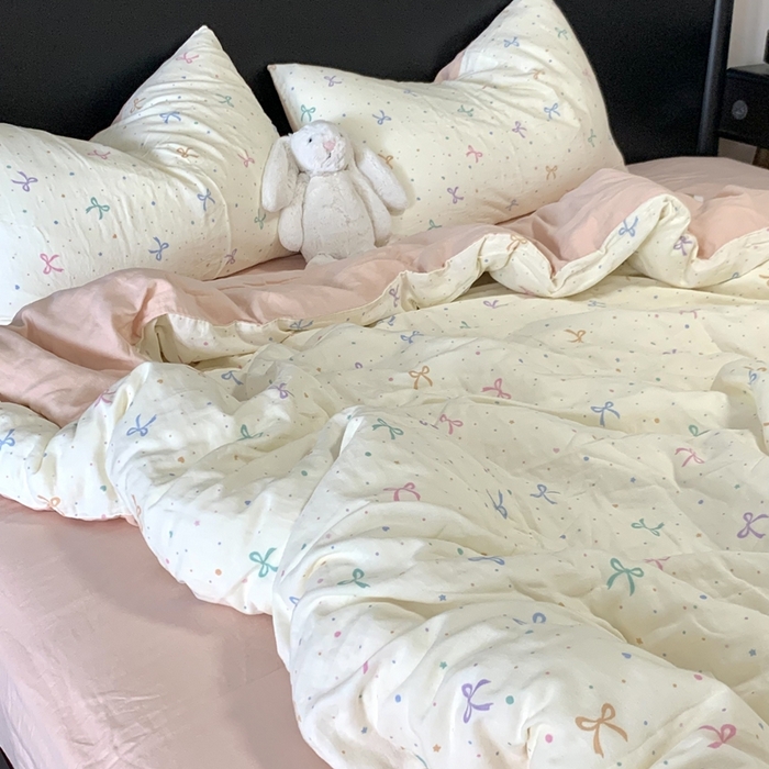 源启生活 2025新款A类全棉双层纱四件套 小仙女
