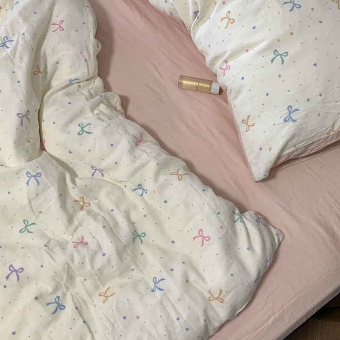 91家纺网 家纺一手货源 找家纺 源启生活 2025新款A类全棉双层纱四件套 小仙女