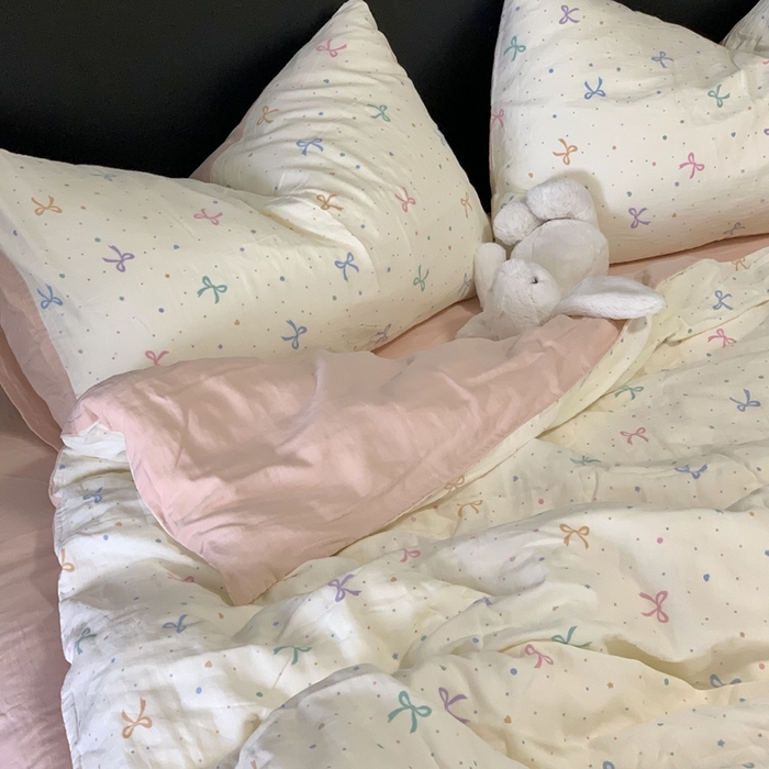 91家纺网 家纺一手货源 找家纺 源启生活 2025新款A类全棉双层纱四件套 小仙女