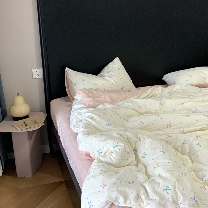 91家纺网 家纺一手货源 找家纺 源启生活 2025新款A类全棉双层纱四件套 小仙女