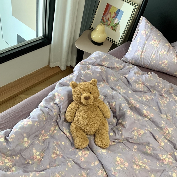 91家纺网 家纺一手货源 找家纺 源启生活 2025新款A类全棉双层纱四件套 伊芙琳