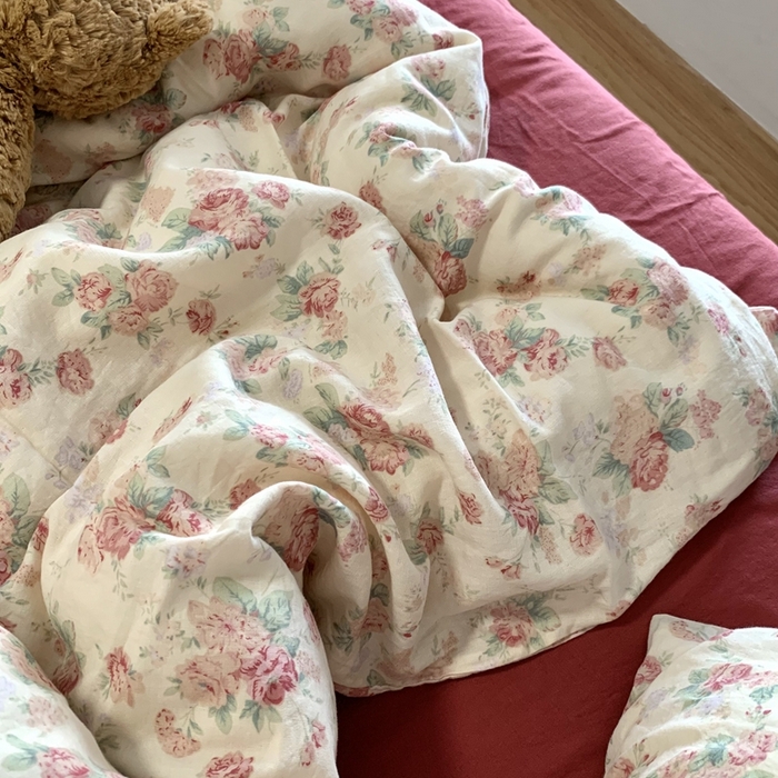 91家纺网 家纺一手货源 找家纺 源启生活 2025新款A类全棉双层纱四件套 拜里朵