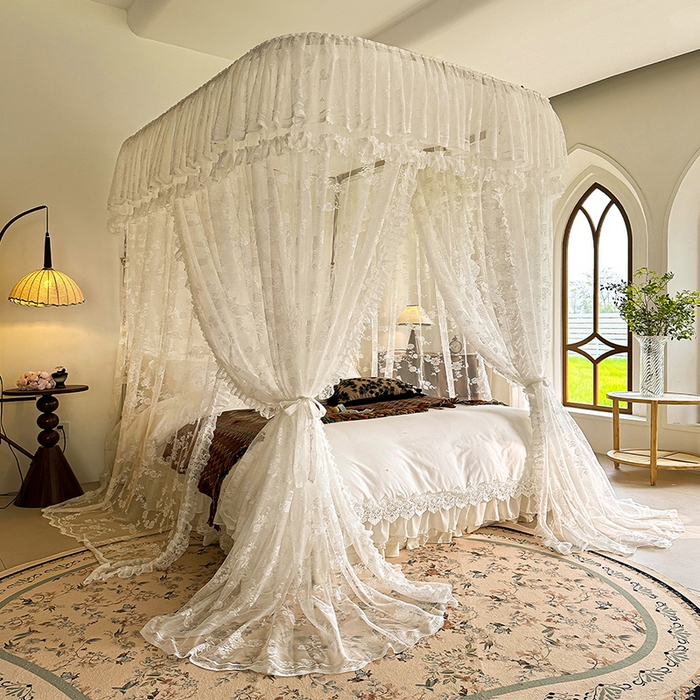 91家纺网 家纺一手货源 找家纺 （总）都市缘蚊帐  2025新款303法式提花蕾丝蚊帐