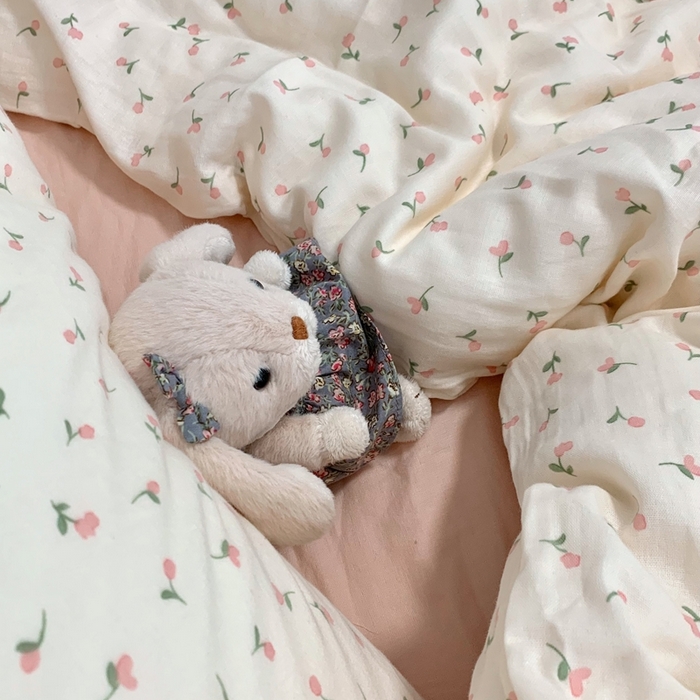 91家纺网 家纺一手货源 找家纺 源启生活 2025新款A类全棉双层纱四件套 粉诺