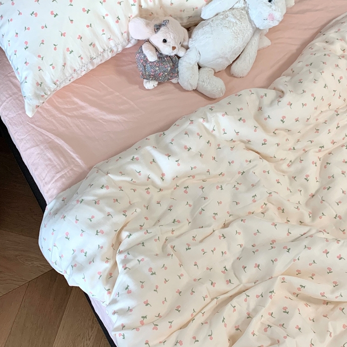 91家纺网 家纺一手货源 找家纺 源启生活 2025新款A类全棉双层纱四件套 粉诺