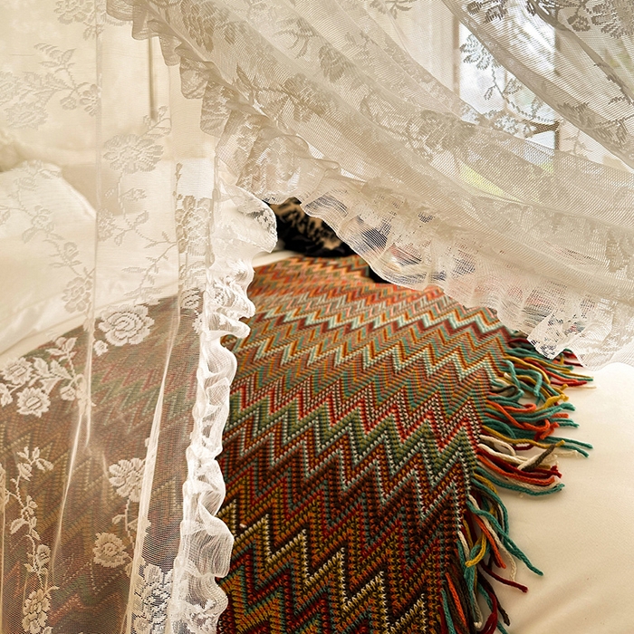 91家纺网 家纺一手货源 找家纺 都市缘蚊帐 2026新款303欧式浪漫导轨蕾丝提花蚊帐 303可可庄园-奶油白