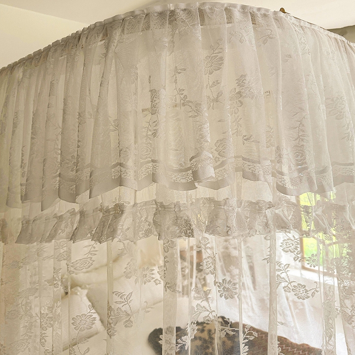 91家纺网 家纺一手货源 找家纺 都市缘蚊帐 2026新款303欧式浪漫导轨蕾丝提花蚊帐 303可可庄园-奶油白