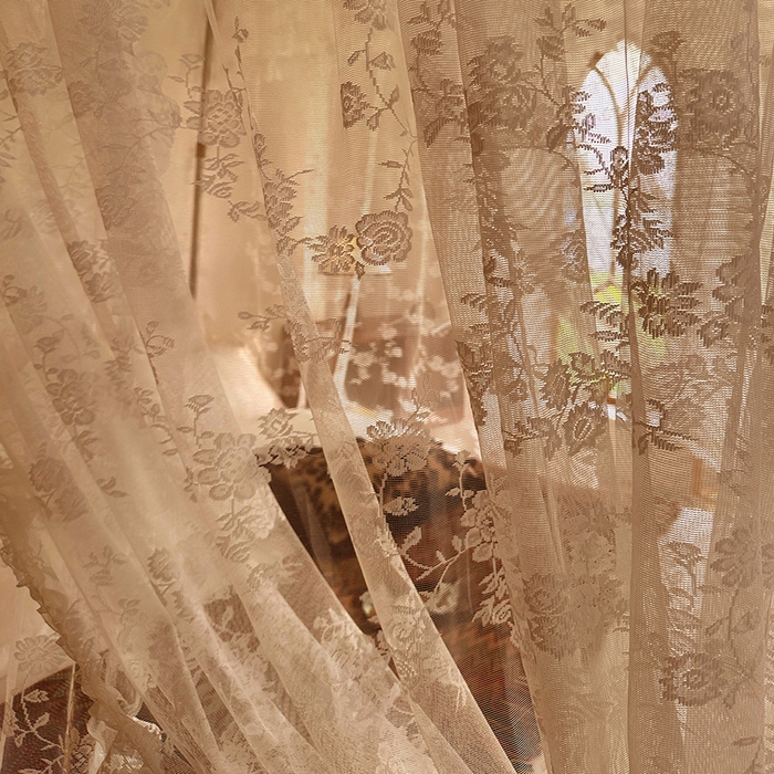 91家纺网 家纺一手货源 找家纺 都市缘蚊帐 2026新款303欧式浪漫导轨蕾丝提花蚊帐 303可可庄园-奶油香槟