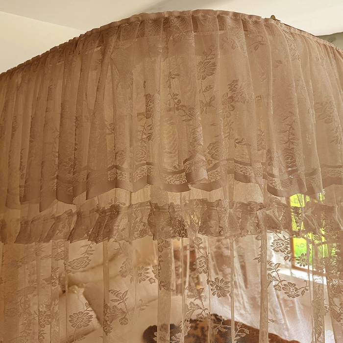 91家纺网 家纺一手货源 找家纺 都市缘蚊帐 2026新款303欧式浪漫导轨蕾丝提花蚊帐 303可可庄园-奶油香槟