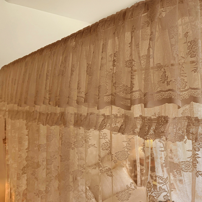 91家纺网 家纺一手货源 找家纺 都市缘蚊帐 2026新款303欧式浪漫导轨蕾丝提花蚊帐 303可可庄园-奶油香槟