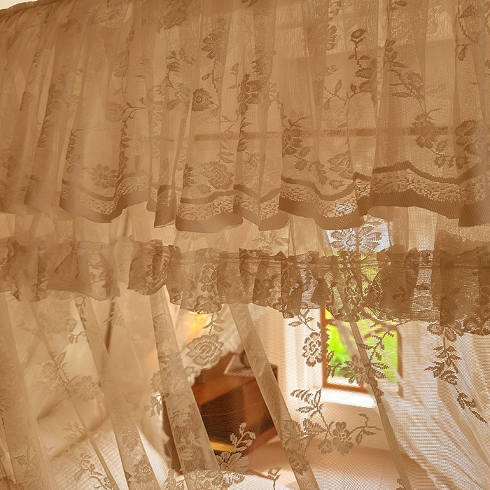 91家纺网 家纺一手货源 找家纺 都市缘蚊帐 2026新款303欧式浪漫导轨蕾丝提花蚊帐 303可可庄园-奶油香槟