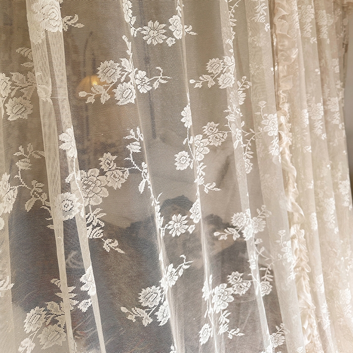 91家纺网 家纺一手货源 找家纺 都市缘蚊帐 2026新款303欧式浪漫导轨蕾丝提花蚊帐 303可可庄园-奶油杏