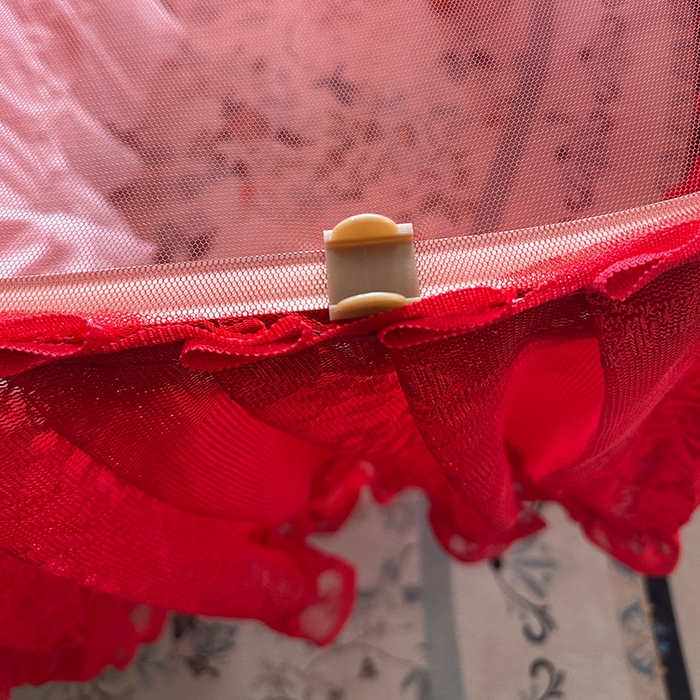 91家纺网 家纺一手货源 找家纺 都市缘蚊帐 2026新款303欧式浪漫导轨蕾丝提花蚊帐 303玫瑰庄园-安哥拉红