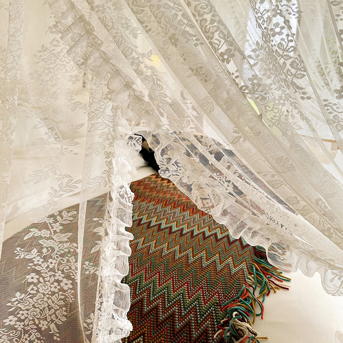 91家纺网 家纺一手货源 找家纺 都市缘蚊帐 2026新款303欧式浪漫导轨蕾丝提花蚊帐 303玫瑰庄园-奶油白