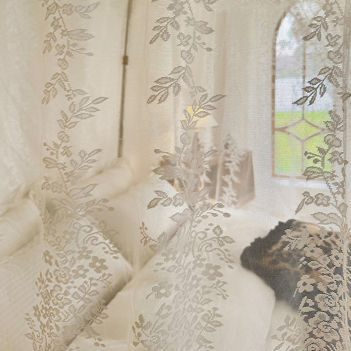 91家纺网 家纺一手货源 找家纺 都市缘蚊帐 2026新款303欧式浪漫导轨蕾丝提花蚊帐 303玫瑰庄园-奶油白