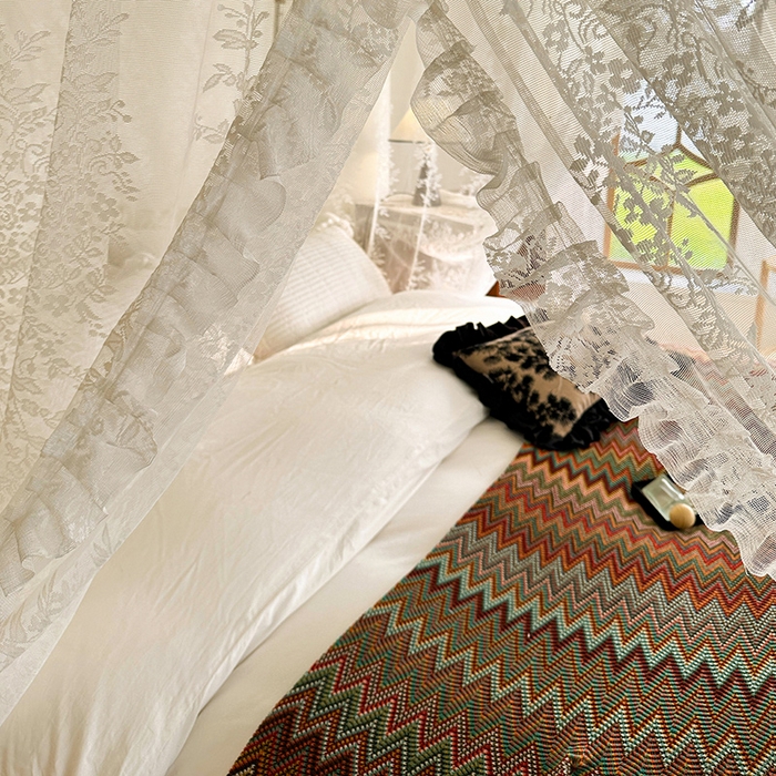 91家纺网 家纺一手货源 找家纺 都市缘蚊帐 2026新款303欧式浪漫导轨蕾丝提花蚊帐 303玫瑰庄园-奶油白