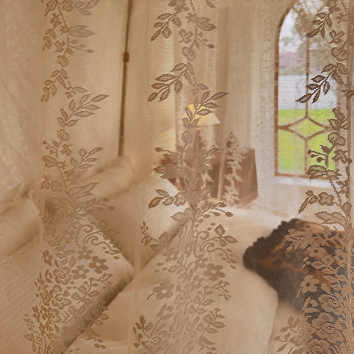 91家纺网 家纺一手货源 找家纺 都市缘蚊帐 2026新款303欧式浪漫导轨蕾丝提花蚊帐 303玫瑰庄园-奶油香槟