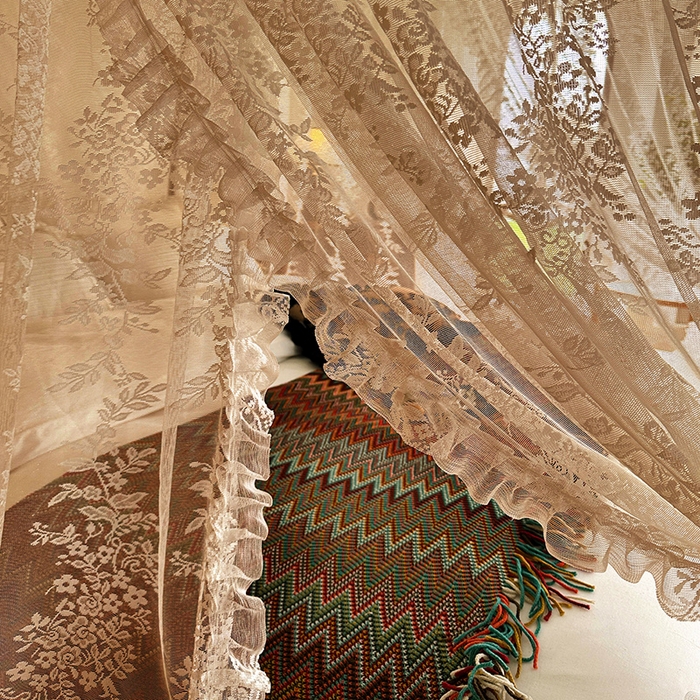 91家纺网 家纺一手货源 找家纺 都市缘蚊帐 2026新款303欧式浪漫导轨蕾丝提花蚊帐 303玫瑰庄园-奶油香槟