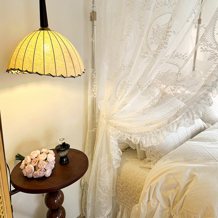 91家纺网 家纺一手货源 找家纺 都市缘蚊帐 2026新款303欧式浪漫导轨蕾丝提花蚊帐 303薇尔庄园-奶油白