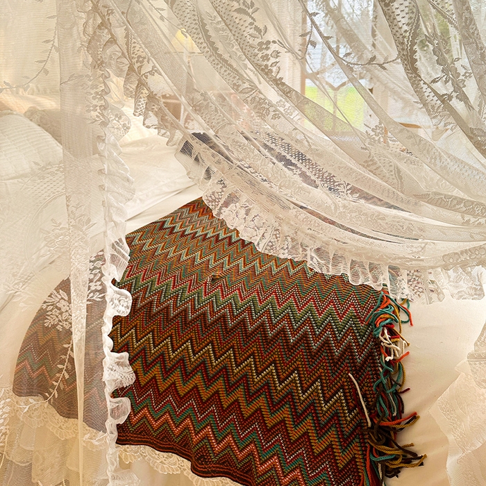 91家纺网 家纺一手货源 找家纺 都市缘蚊帐 2026新款303欧式浪漫导轨蕾丝提花蚊帐 303薇尔庄园-奶油白