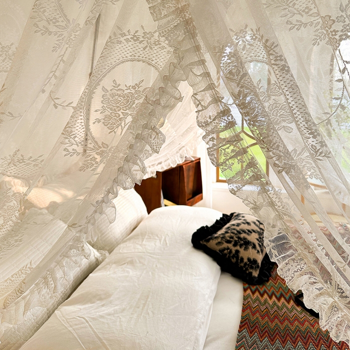 91家纺网 家纺一手货源 找家纺 都市缘蚊帐 2026新款303欧式浪漫导轨蕾丝提花蚊帐 303薇尔庄园-奶油白