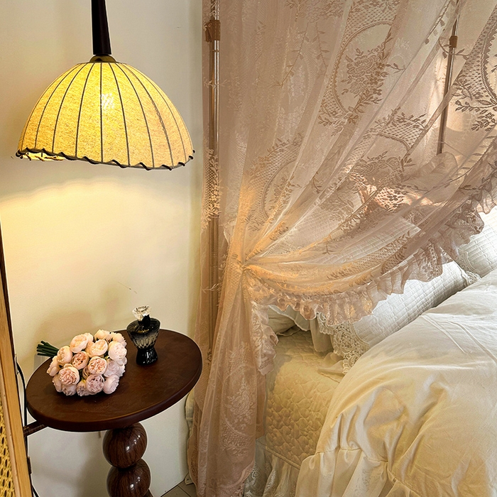 91家纺网 家纺一手货源 找家纺 都市缘蚊帐 2026新款303欧式浪漫导轨蕾丝提花蚊帐 303薇尔庄园-奶油香槟