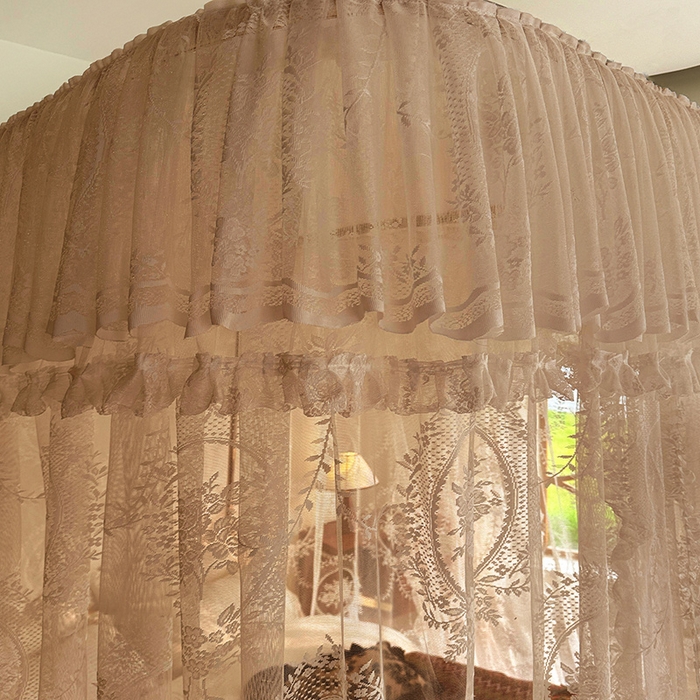 91家纺网 家纺一手货源 找家纺 都市缘蚊帐 2026新款303欧式浪漫导轨蕾丝提花蚊帐 303薇尔庄园-奶油香槟