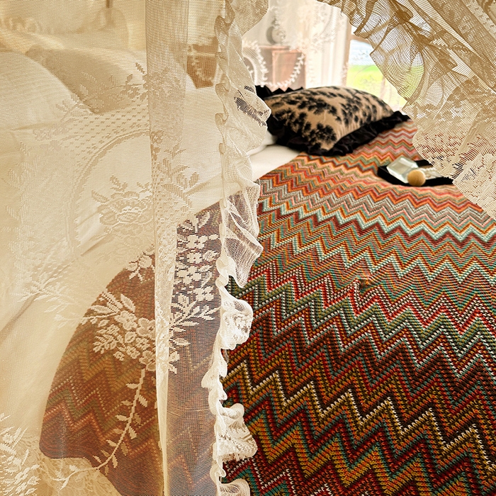 91家纺网 家纺一手货源 找家纺 都市缘蚊帐 2026新款303欧式浪漫导轨蕾丝提花蚊帐 303薇尔庄园-奶油杏