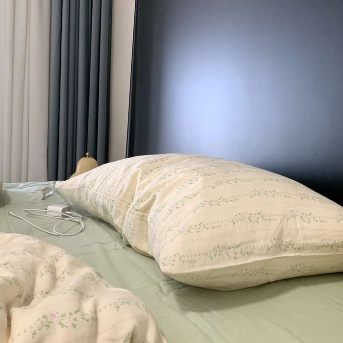 91家纺网 家纺一手货源 找家纺 源启生活 2025新款A类全棉双层纱四件套 情书