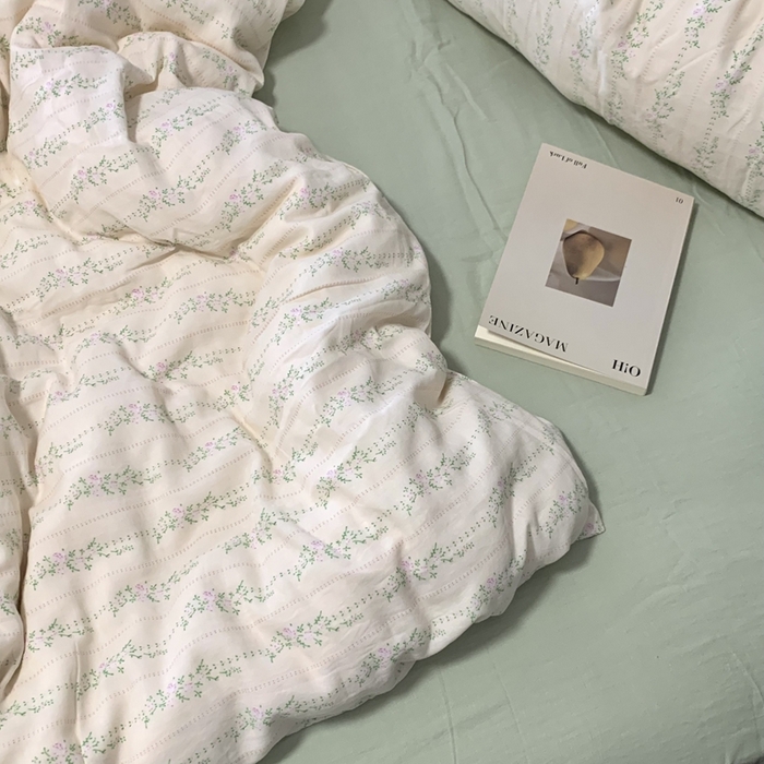 91家纺网 家纺一手货源 找家纺 源启生活 2025新款A类全棉双层纱四件套 情书