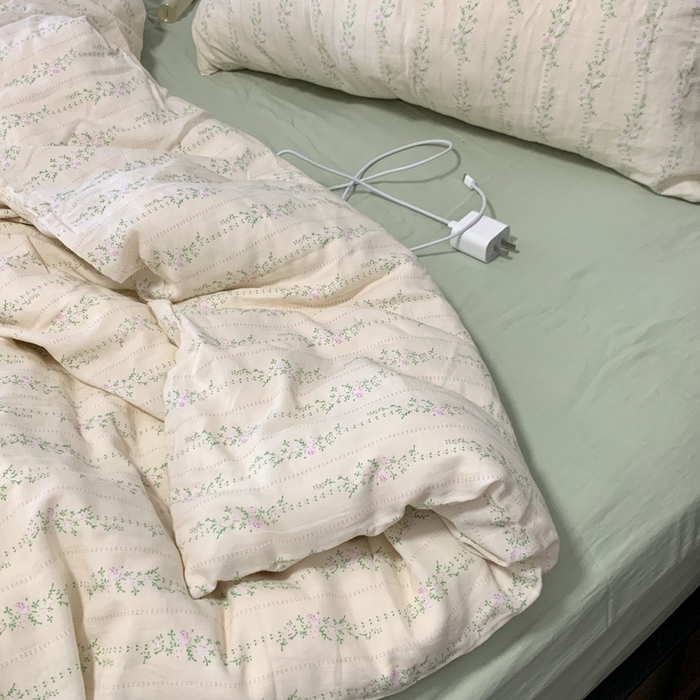 源启生活 2025新款A类全棉双层纱四件套 情书