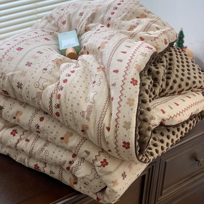 91家纺网 家纺一手货源 找家纺 源启生活 2025新款豆豆被 圣诞可露丽