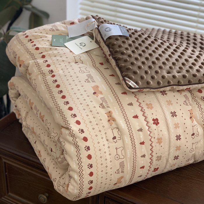 91家纺网 家纺一手货源 找家纺 源启生活 2025新款豆豆被 圣诞可露丽