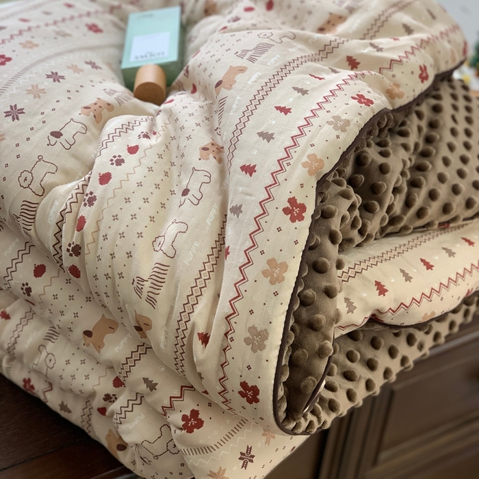 91家纺网 家纺一手货源 找家纺 源启生活 2025新款豆豆被 圣诞可露丽