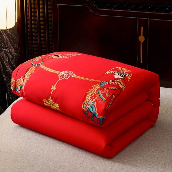 91家纺网 家纺一手货源 找家纺 （总）啊雅家居 2026新款结婚大红套装被芯床垫枕芯大豆棉新婚套装