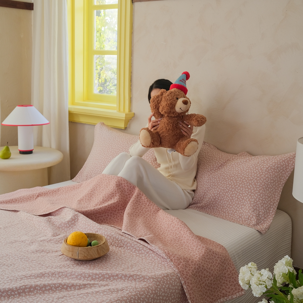 91家纺网 家纺一手货源 找家纺 沐瑟家纺 2026新款全棉四层纱布无印枕巾 枫叶-粉色