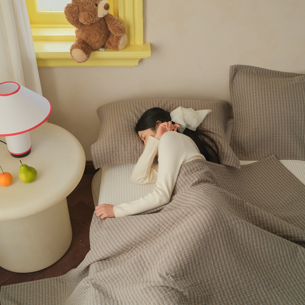 91家纺网 家纺一手货源 找家纺 沐瑟家纺 2026新款全棉四层纱布无印枕巾 芸榕-灰绿