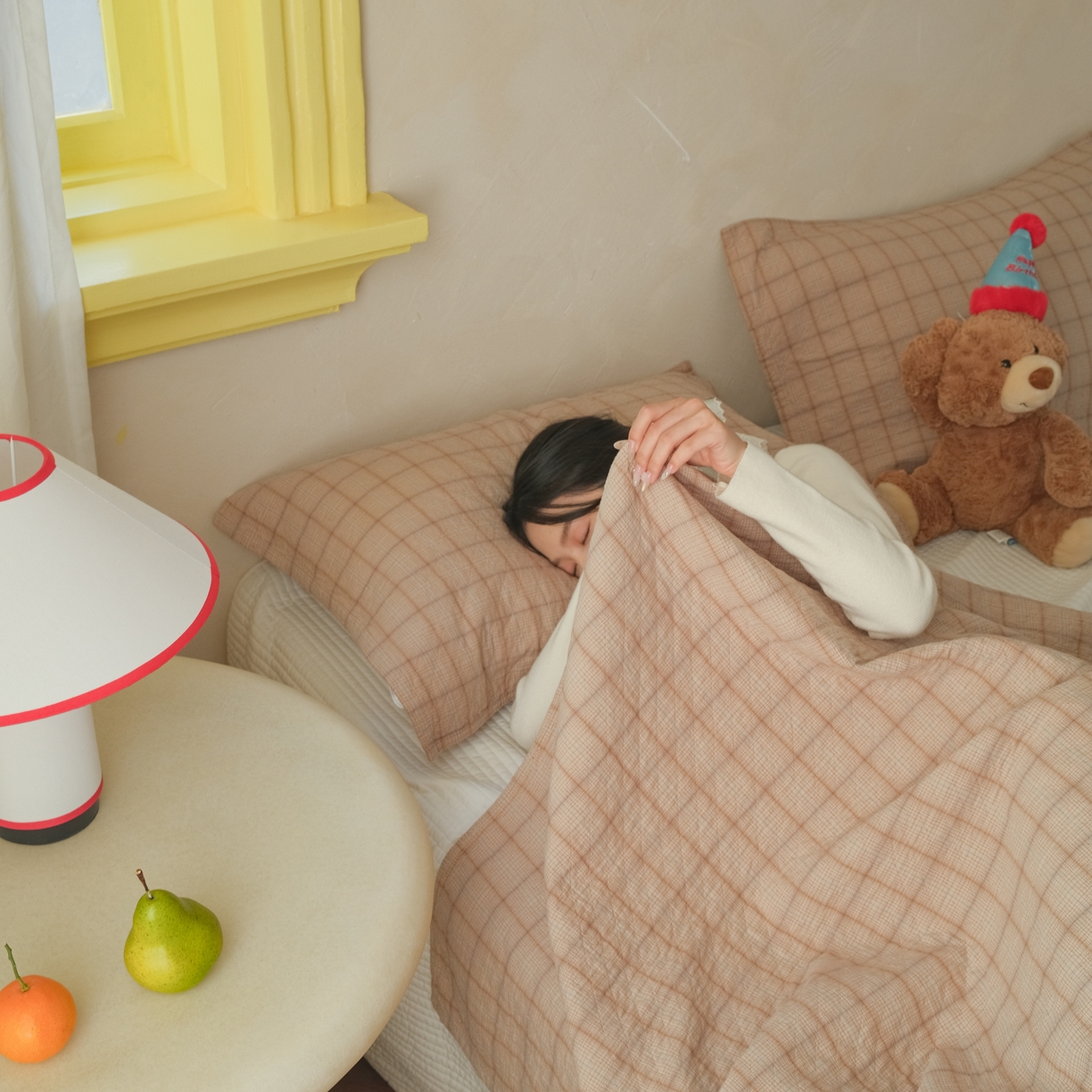 91家纺网 家纺一手货源 找家纺 沐瑟家纺 2026新款全棉四层纱布无印枕巾 芸柚-浅咖