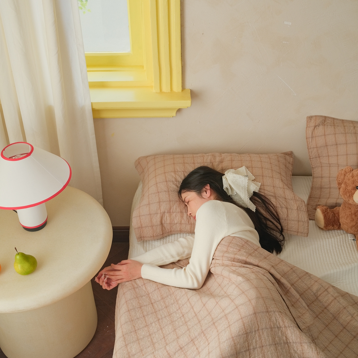 91家纺网 家纺一手货源 找家纺 沐瑟家纺 2026新款全棉四层纱布无印枕巾 芸柚-浅咖