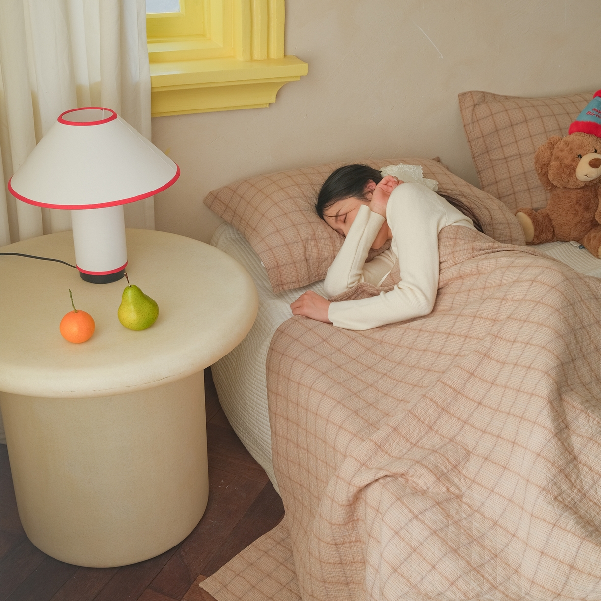 91家纺网 家纺一手货源 找家纺 沐瑟家纺 2026新款全棉四层纱布无印枕巾 芸柚-浅咖