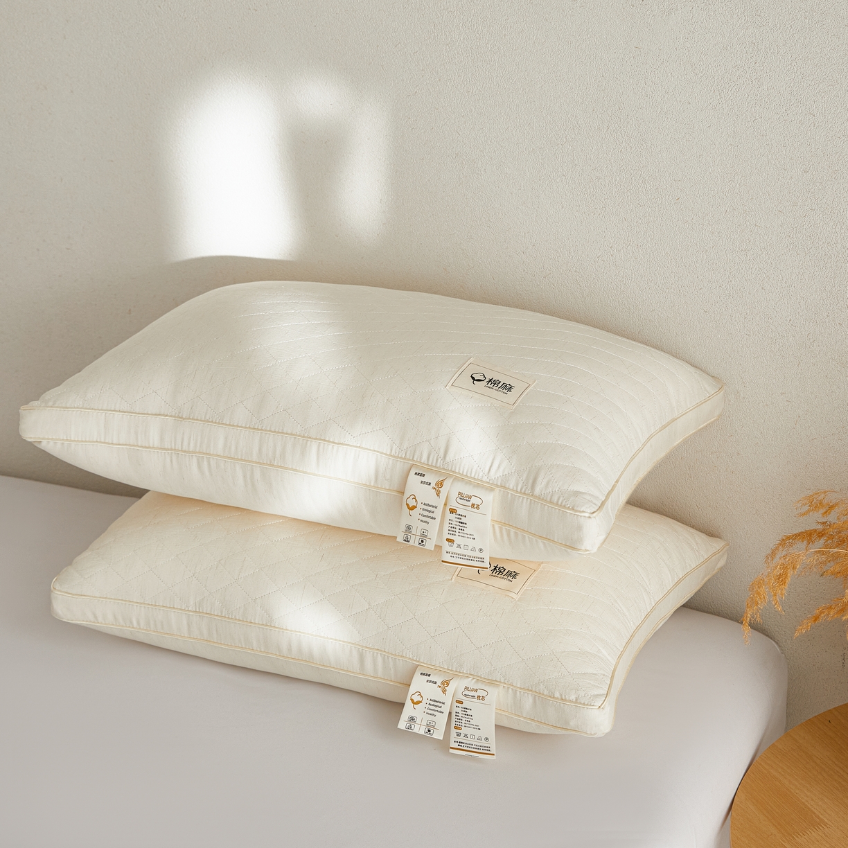 91家纺网 家纺一手货源 找家纺 （总）云熙枕业 2026新款原生棉麻护颈枕芯枕头