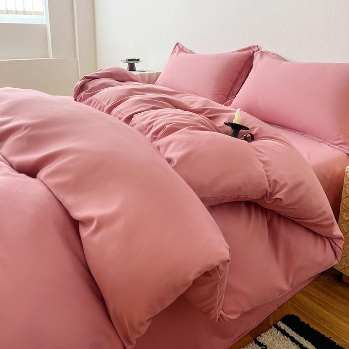 91家纺网 家纺一手货源 找家纺 （总）恬澳家纺 2025新款纯色亲肤四件套-极简