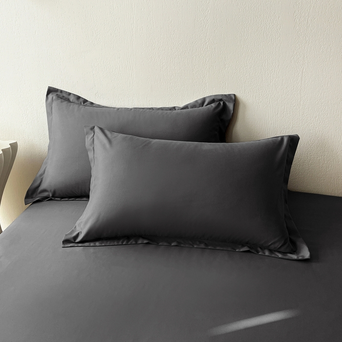 91家纺网 家纺一手货源 找家纺 恬澳家纺 2025新款纯色亲肤四件套-极简 极简-暗灰色