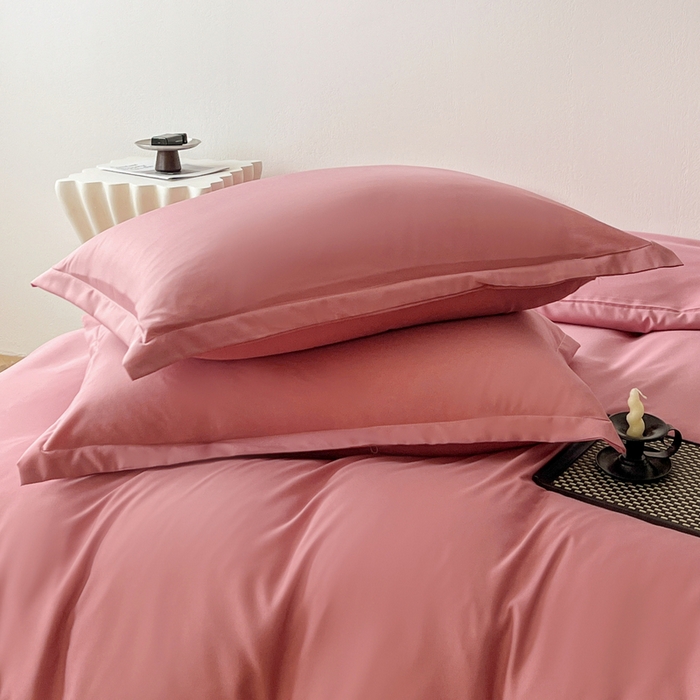 91家纺网 家纺一手货源 找家纺 恬澳家纺 2025新款纯色亲肤四件套-极简 极简-玫瑰粉